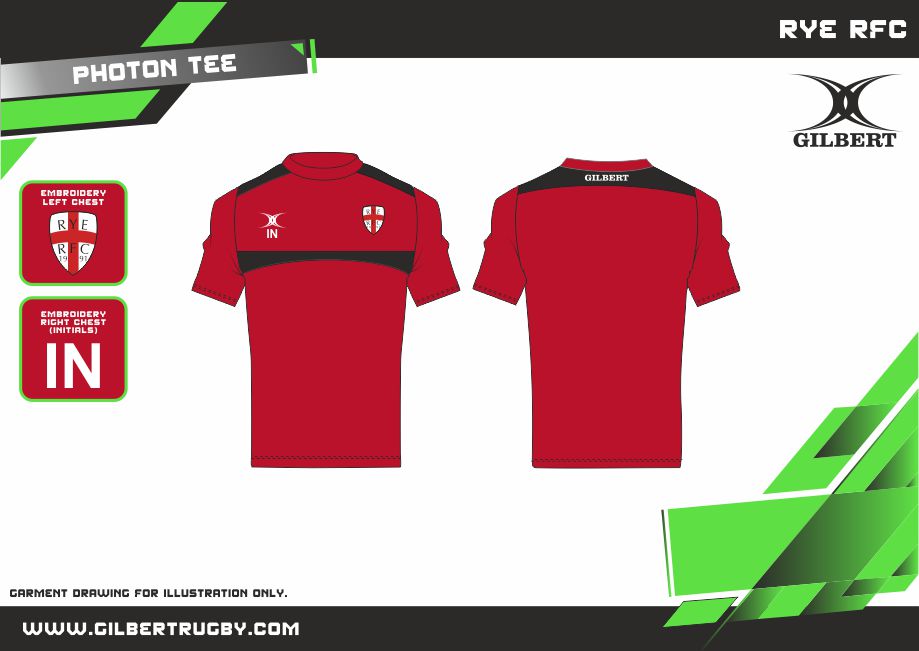 gilbert-rugby-rye-rugby-club-adulto-photon-tee-rosso-nero image 2
