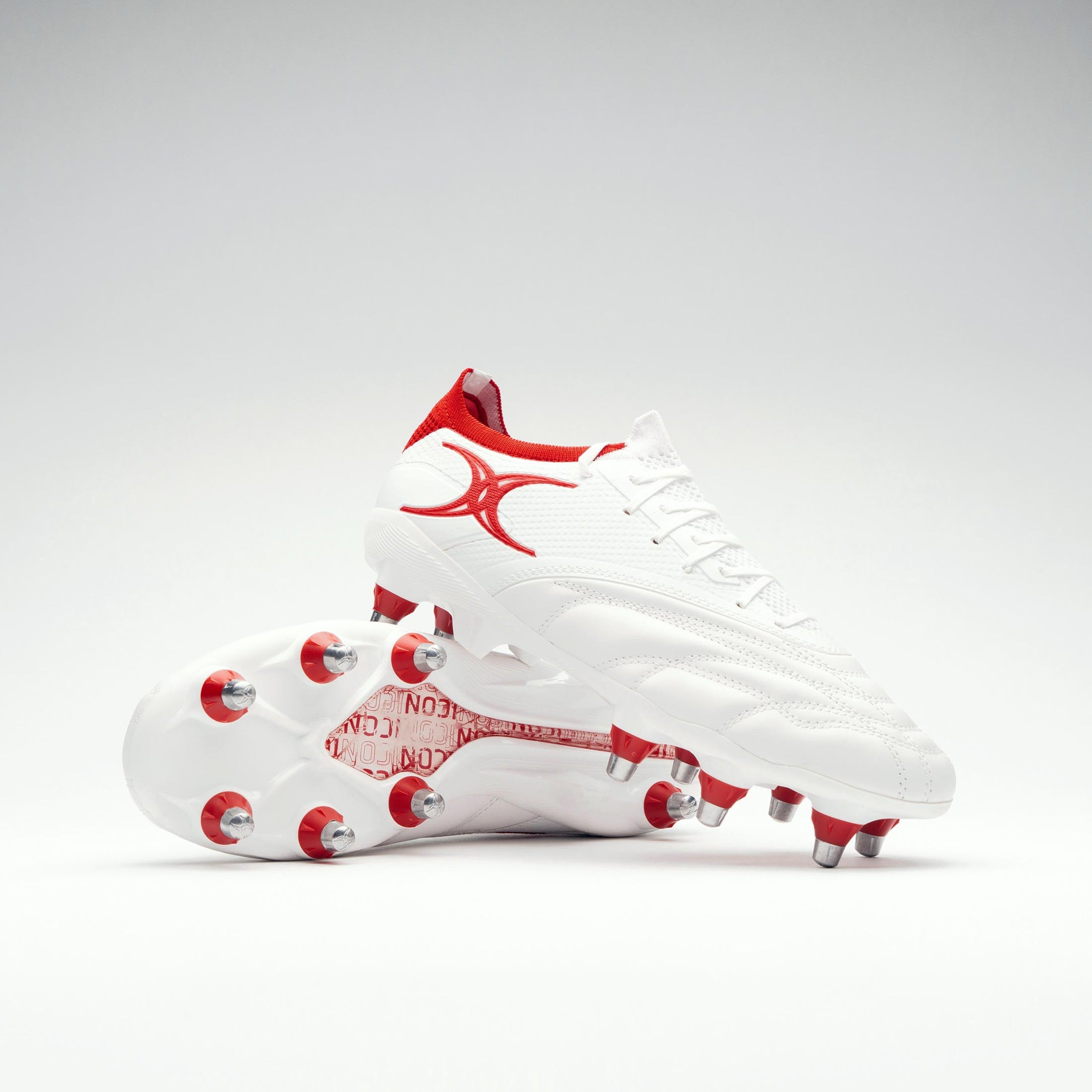 gilbert-rugby-icon-players-8-stud-scarpe-rugby-junior-bianche image 1