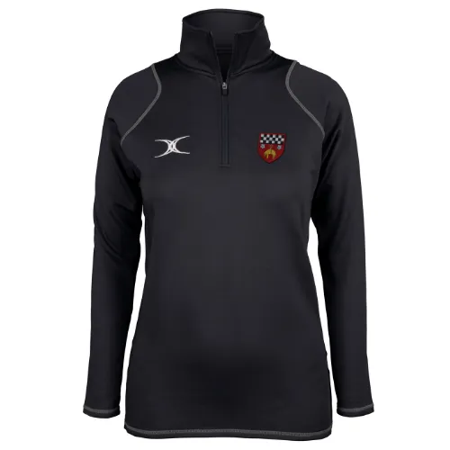 gilbert-rugby-skipton-rfc-quest-pile-1-4-zip-nero-donna image 1