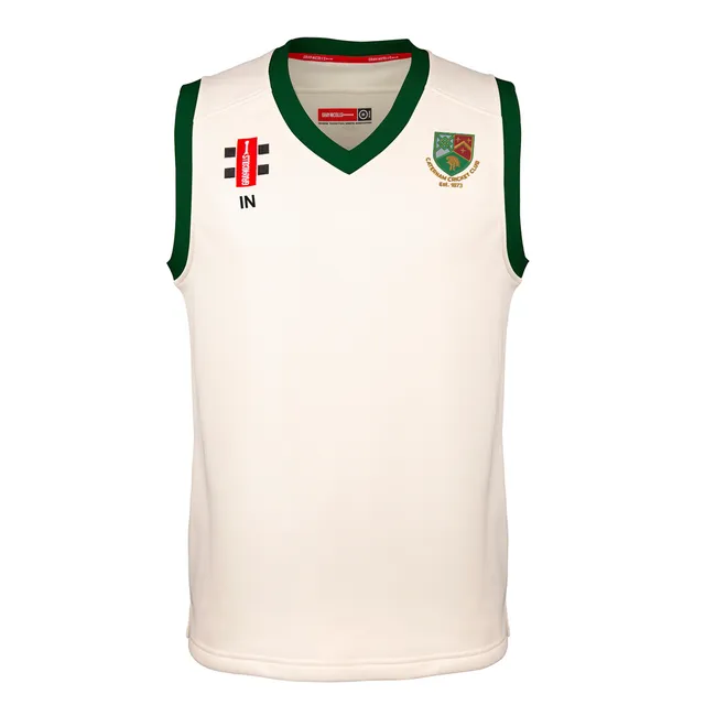 gray-nicolls-caterham-cc-pro-performance-gilet-match-cricket-bambino-avorio-verd image 1