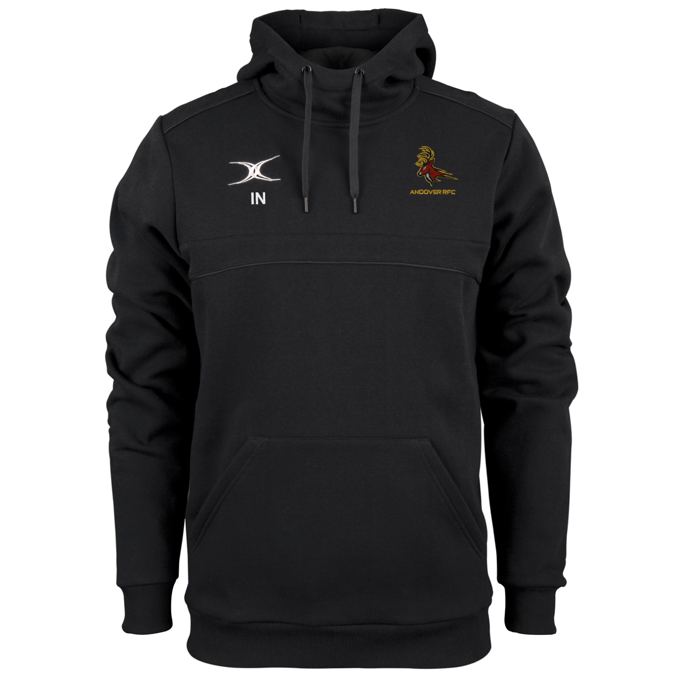 gilbert-rugby-andover-rfc-senior-photon-felpa-hoodie-nero image 1