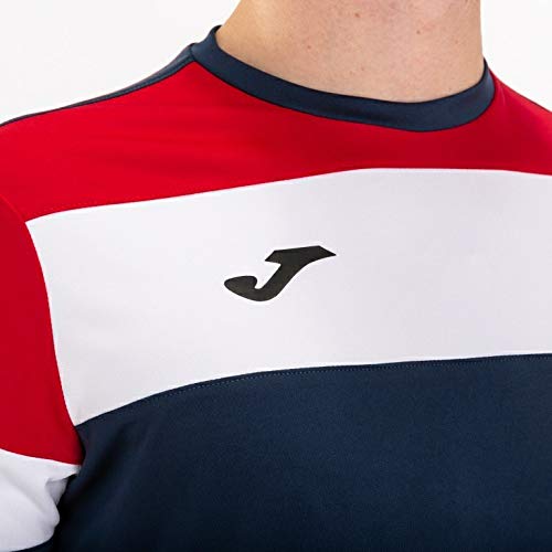 joma-crew-iv-maglia-calcio-manica-corta-azzurro-marino-rosso-bianco image 5