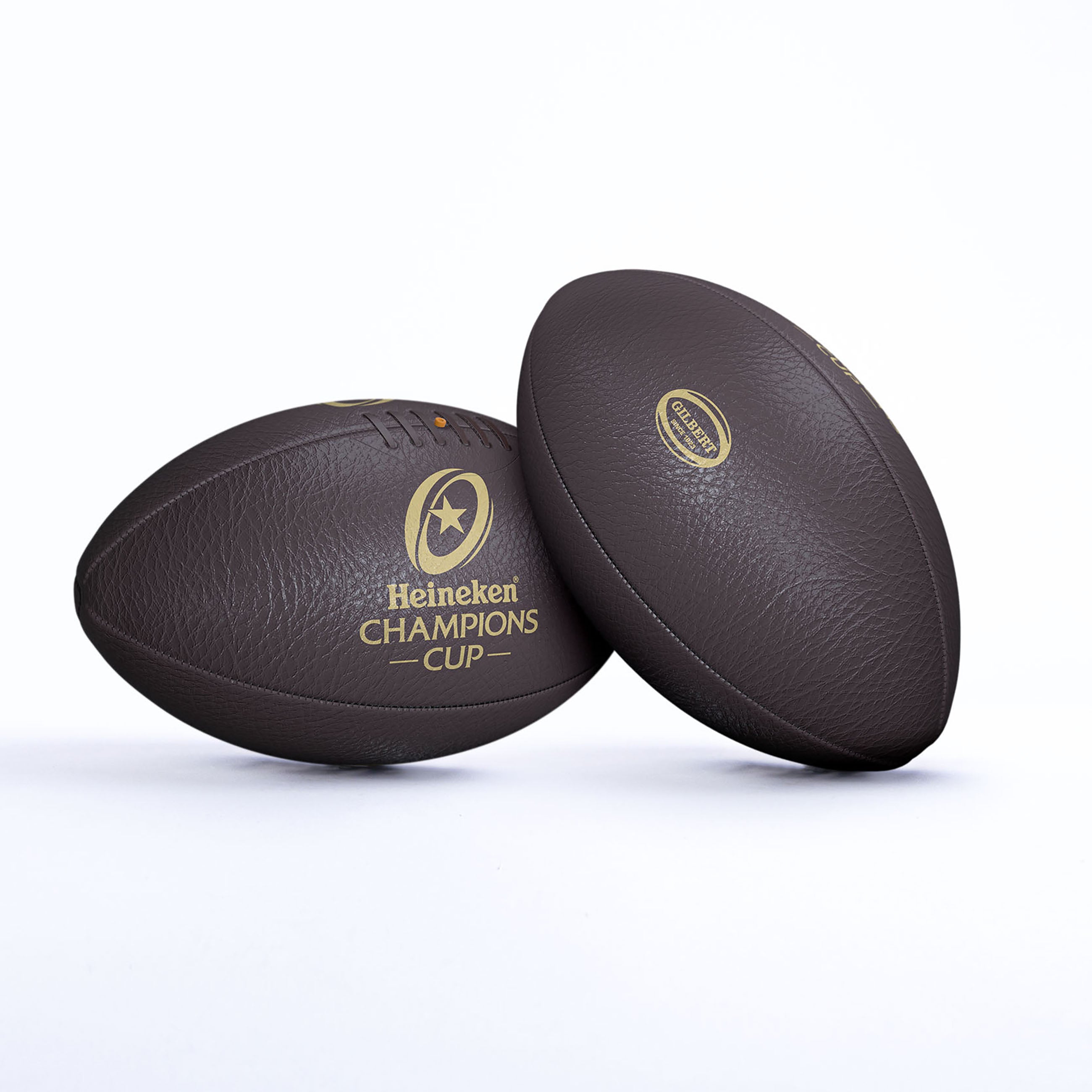 gilbert-rugby-pallone-vintage-pelle-heineken-champions-cup-misura-5 image 1