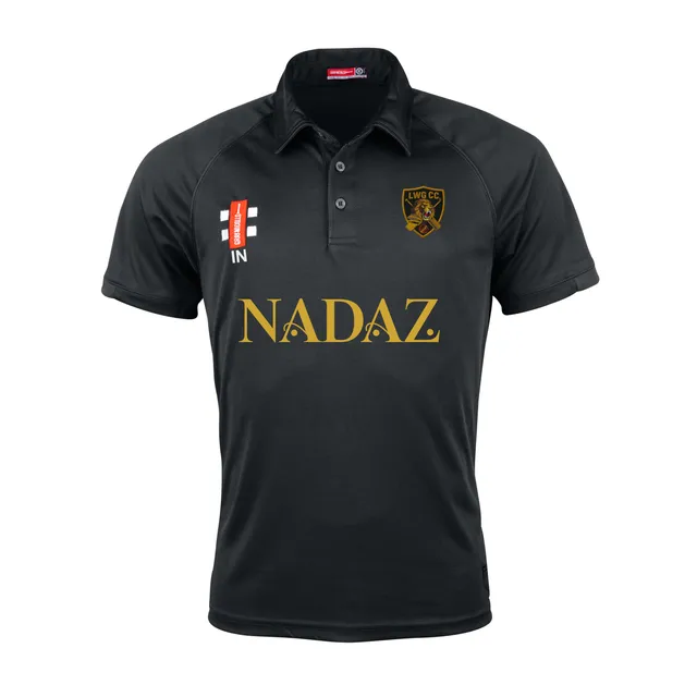 gray-nicolls-luton-women-girls-cc-junior-matrix-v2-polo-manica-corta-nero image 1