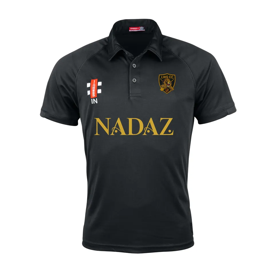 gray-nicolls-luton-women-girls-cc-junior-matrix-v2-polo-manica-corta-nero image 1