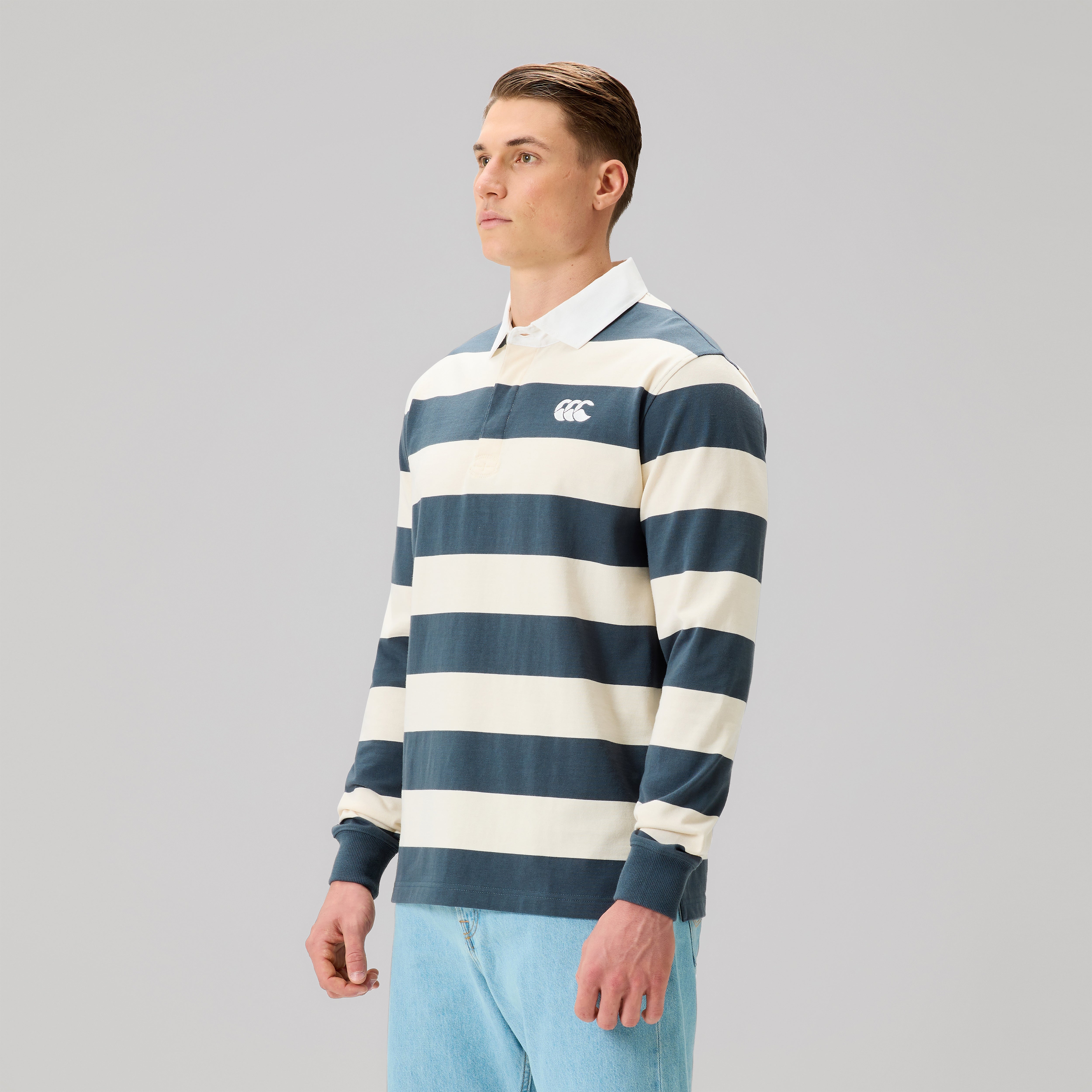 canterbury-fundamentals-yarn-stripe-maglia-rugby-uomo-grigia image 2