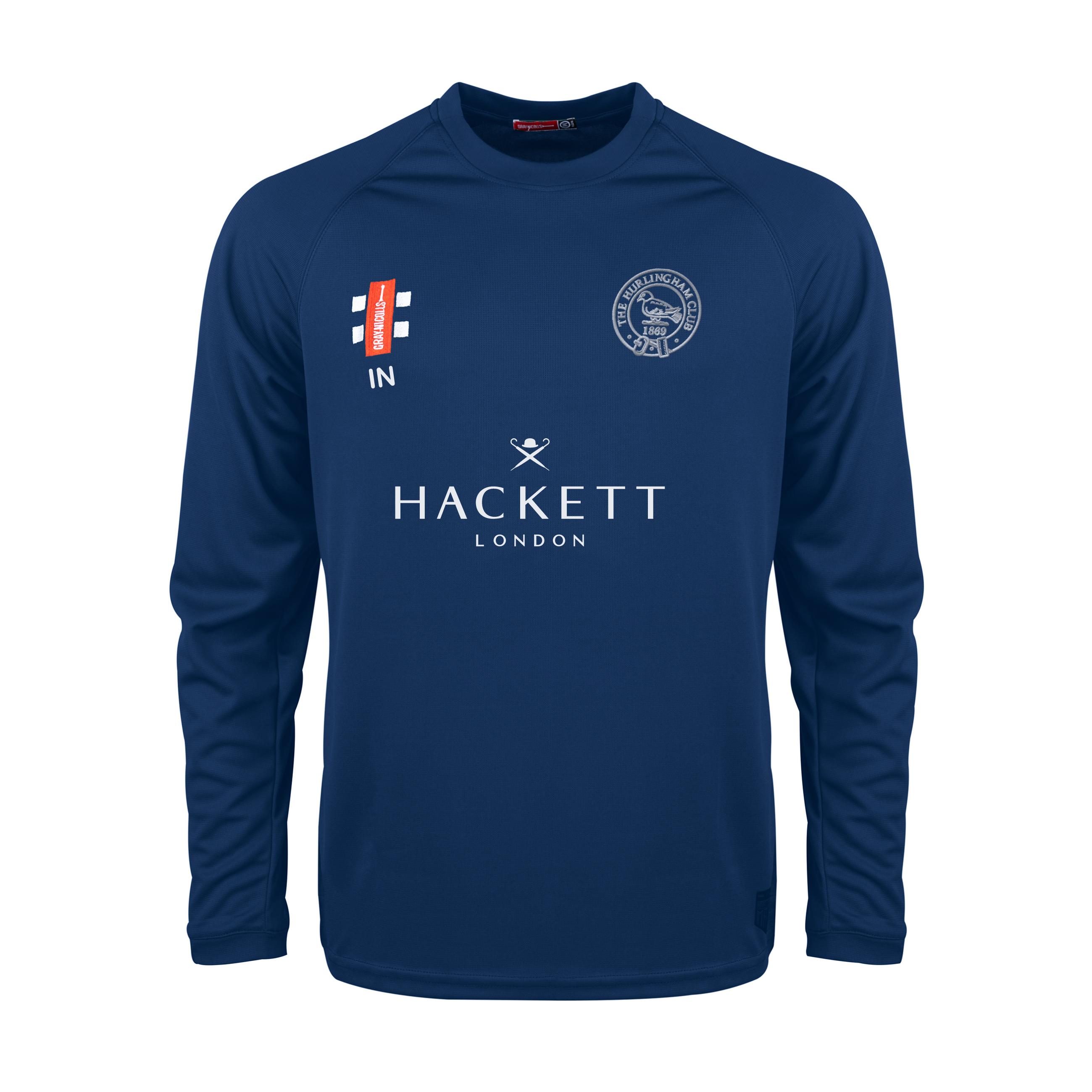 gray-nicolls-hurlingham-cc-senior-navy-matrix-v2-l-s-tee-maglia-manica-lunga image 1
