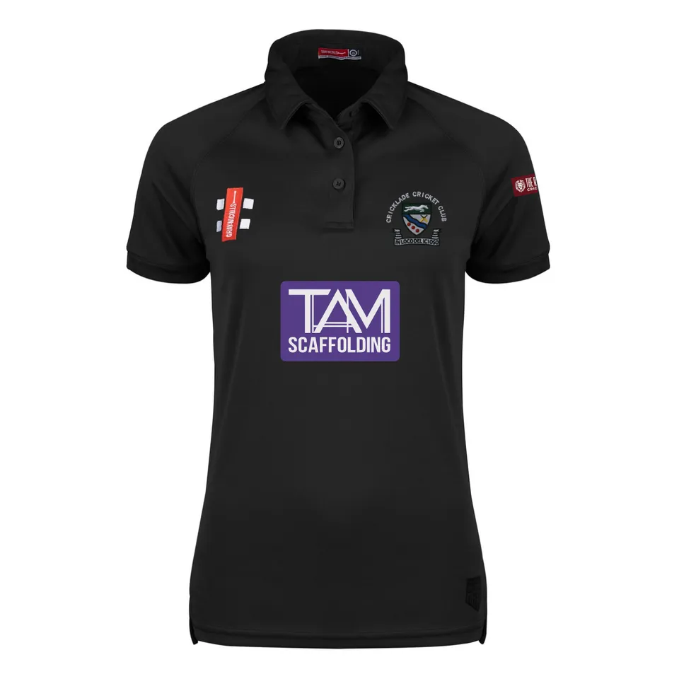 gray-nicolls-matrix-v2-polo-donna-cricket-cricklade-cc-nero image 1