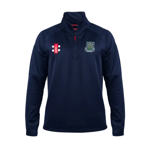 gray-nicolls-prestatyn-cc-pro-thermo-fleece-senior-navy-pile-cricket-1-4-zip image 1