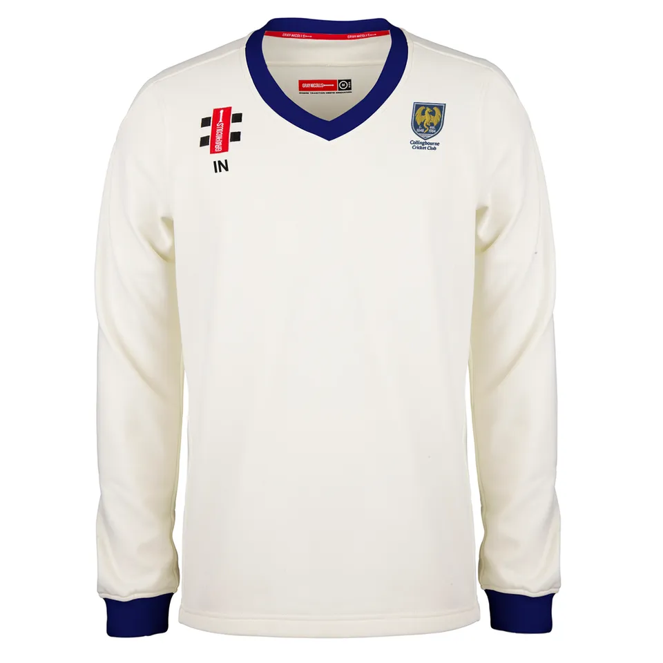 gray-nicolls-collingbourne-cc-junior-maglione-match-pro-performance-ivory-navy image 1