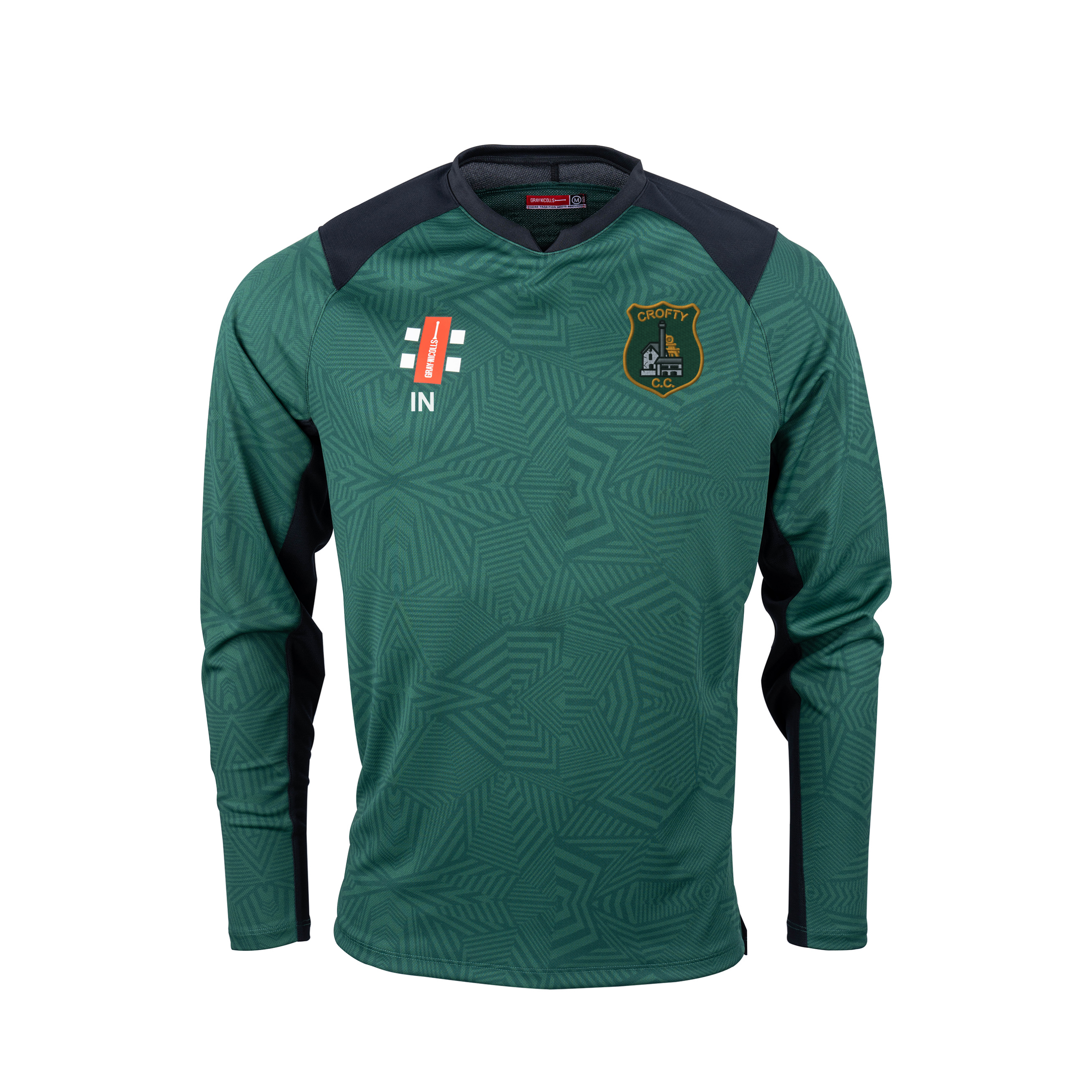 gray-nicolls-crofty-holman-cc-senior-maglia-pro-t20-manica-lunga-verde-nero image 1