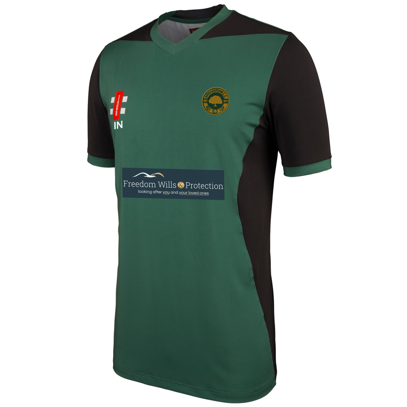 gray-nicolls-broadstone-cc-senior-green-black-maglia-cricket-pro-performance-t20 image 1