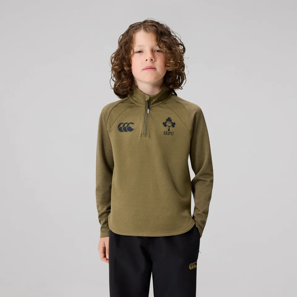 canterbury-ireland-elite-1st-layer-junior-unisex-midlayer-termico-khaki image 1
