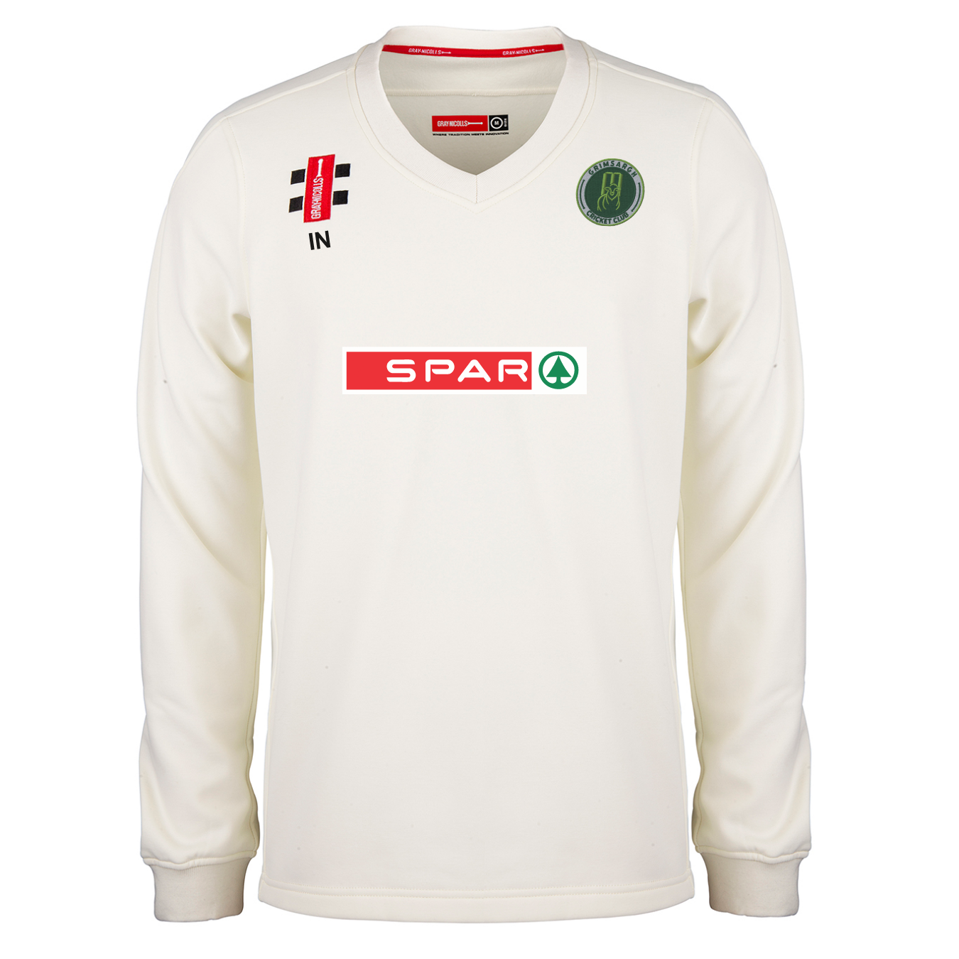 gray-nicolls-grimsargh-cc-junior-pro-performance-maglione-match-avorio image 1