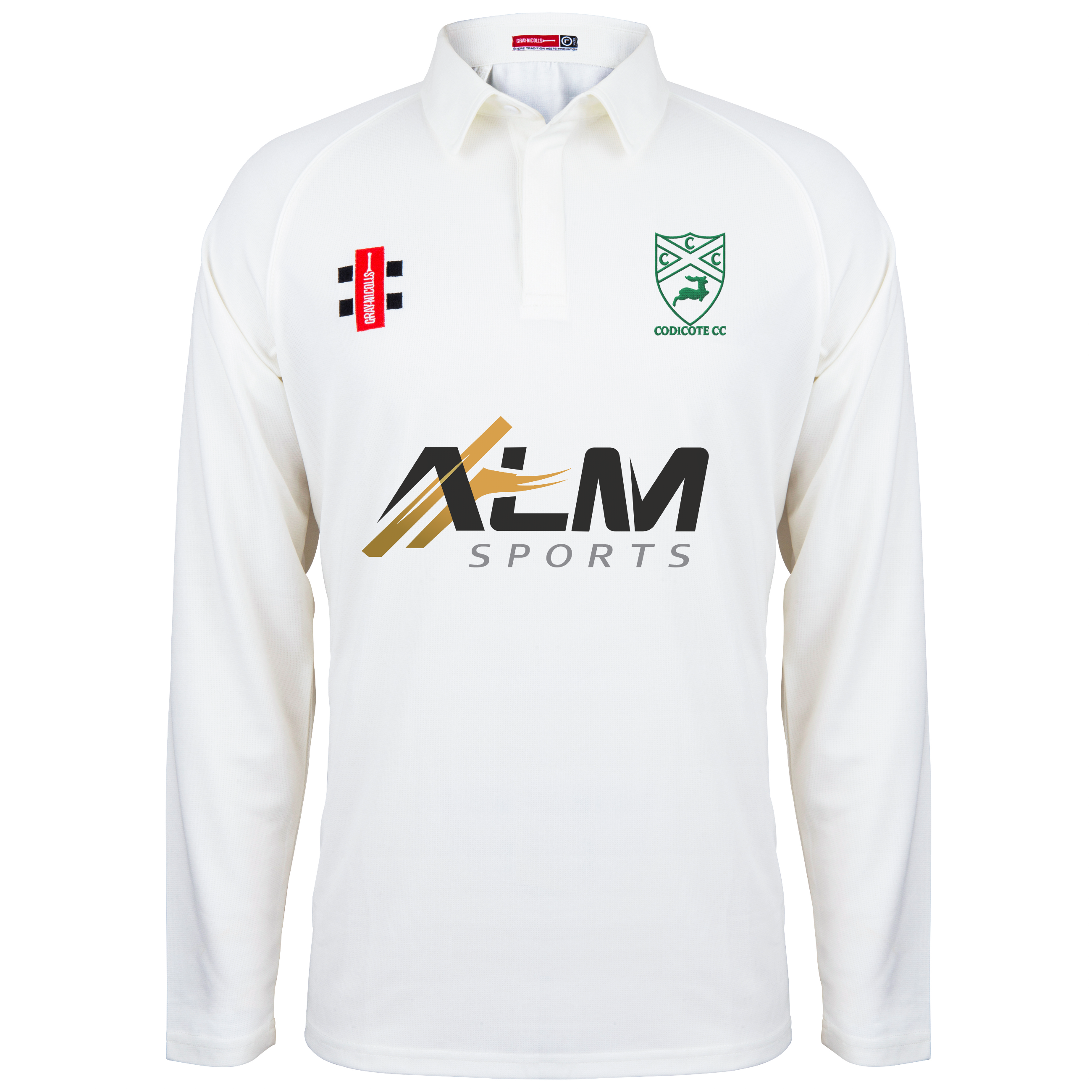 gray-nicolls-matrix-v2-camicia-cricket-manica-lunga-senior-codicote-cc-avorio image 1