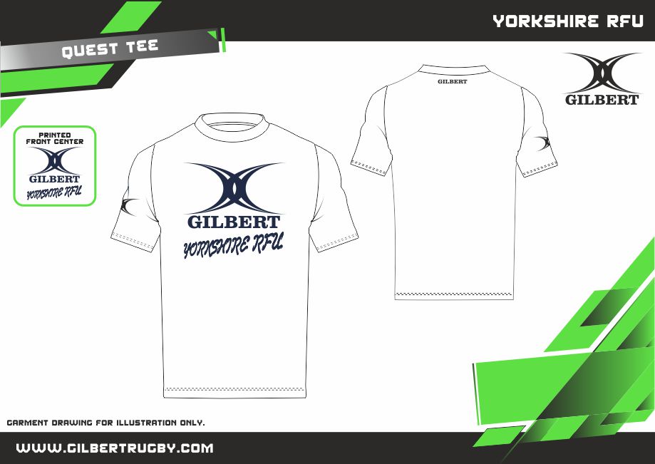 gilbert-rugby-quest-tee-grafica-bianca-adulto-yorkshire-rfu-supporters image 2