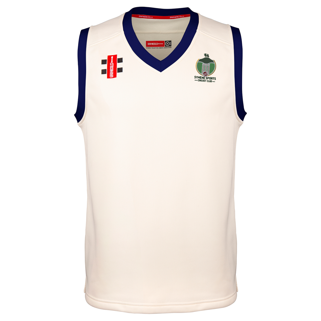 gray-nicolls-symene-cc-pro-performance-slipover-avorio-navy-gilet-cricket-match image 1