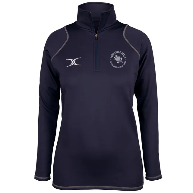 gilbert-rugby-yorkshire-pdg-quest-pile-1-4-zip-donna-blu-navy image 1