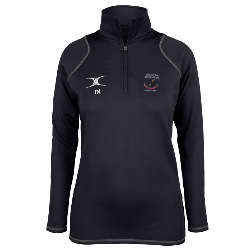 gilbert-rugby-whitley-bay-rockcliff-rfc-donna-pile-quest-1-4-zip-nero image 1