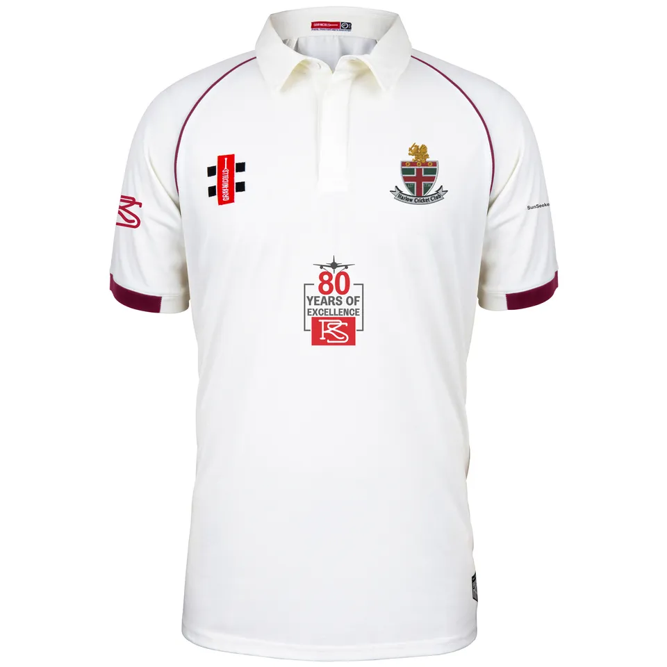 gray-nicolls-harlow-cc-matrix-v2-maglia-cricket-manica-corta-adulti-avorio-borde image 1