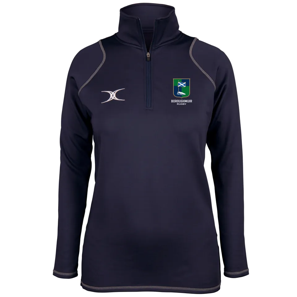 gilbert-rugby-boroughmuir-donna-quest-pile-1-4-zip-blu-navy image 1