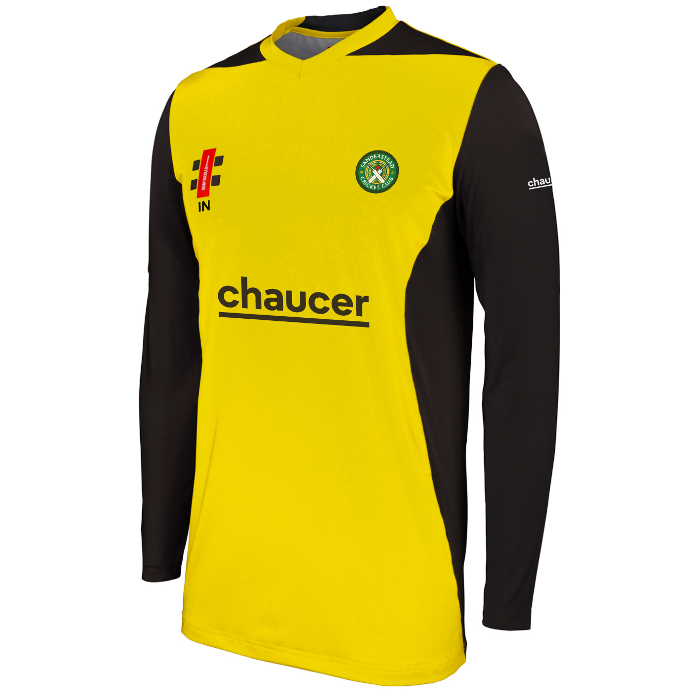 gray-nicolls-sanderstead-cc-pro-perf-t20-l-s-giallo-nero-maglia-cricket-manica-l image 1