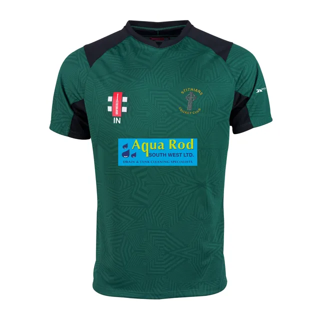 gray-nicolls-pro-t20-maglia-manica-corta-senior-stithians-cc-green-black image 1