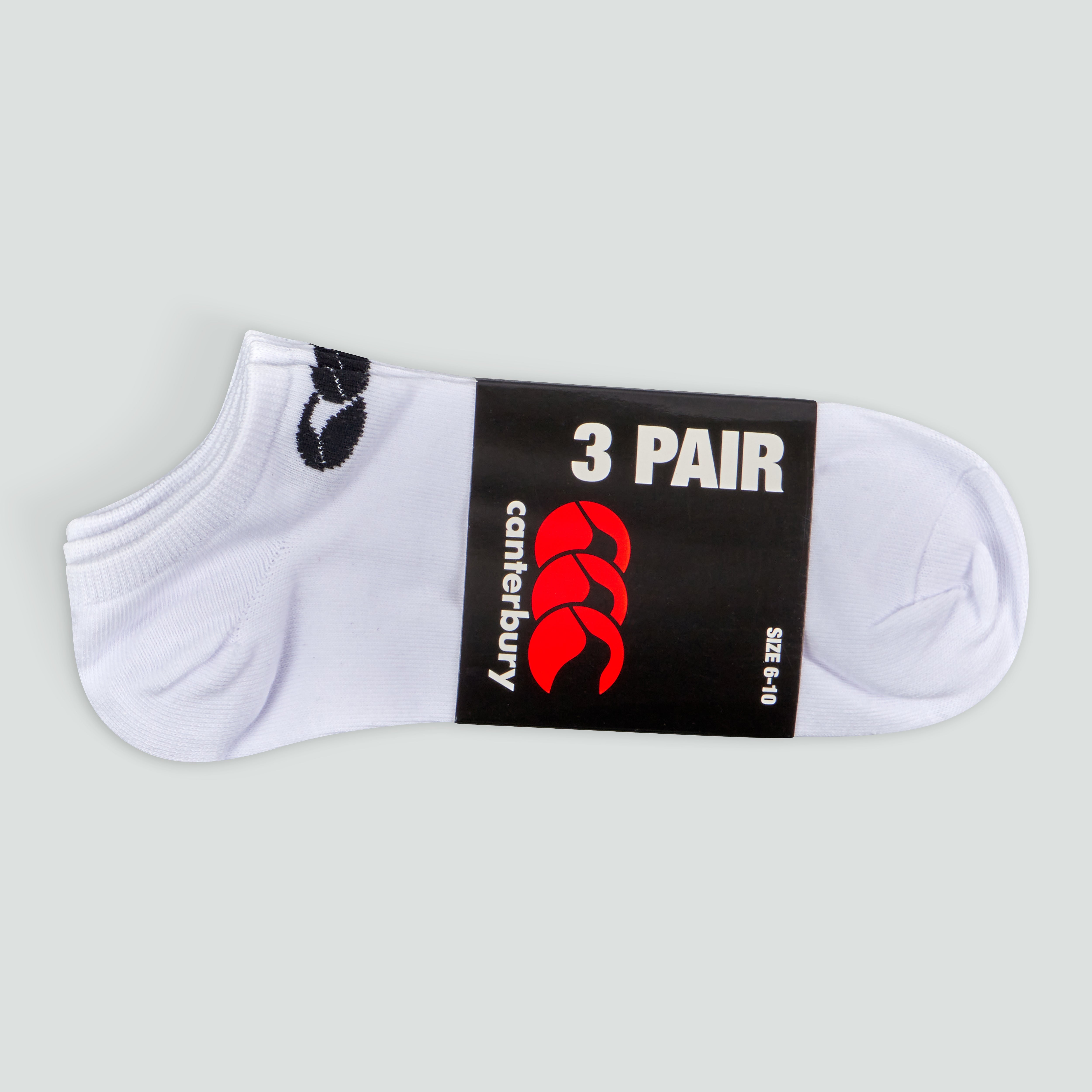 canterbury-trainer-liners-3-paia-calzini-fantasmini-unisex-bianco-nero image 2