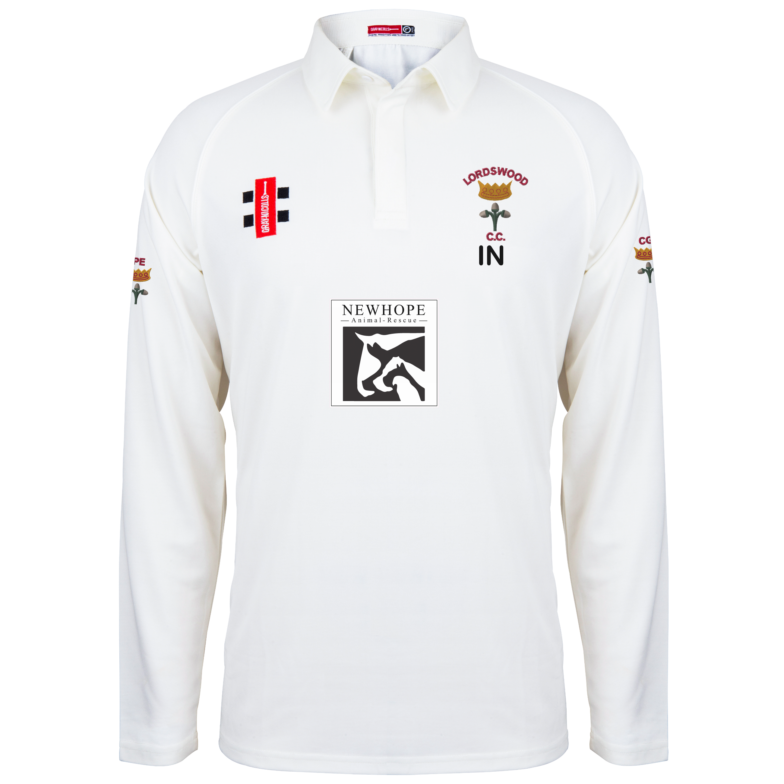 gray-nicolls-lordswood-cc-matrix-v2-maglia-cricket-manica-lunga-senior-avorio image 1