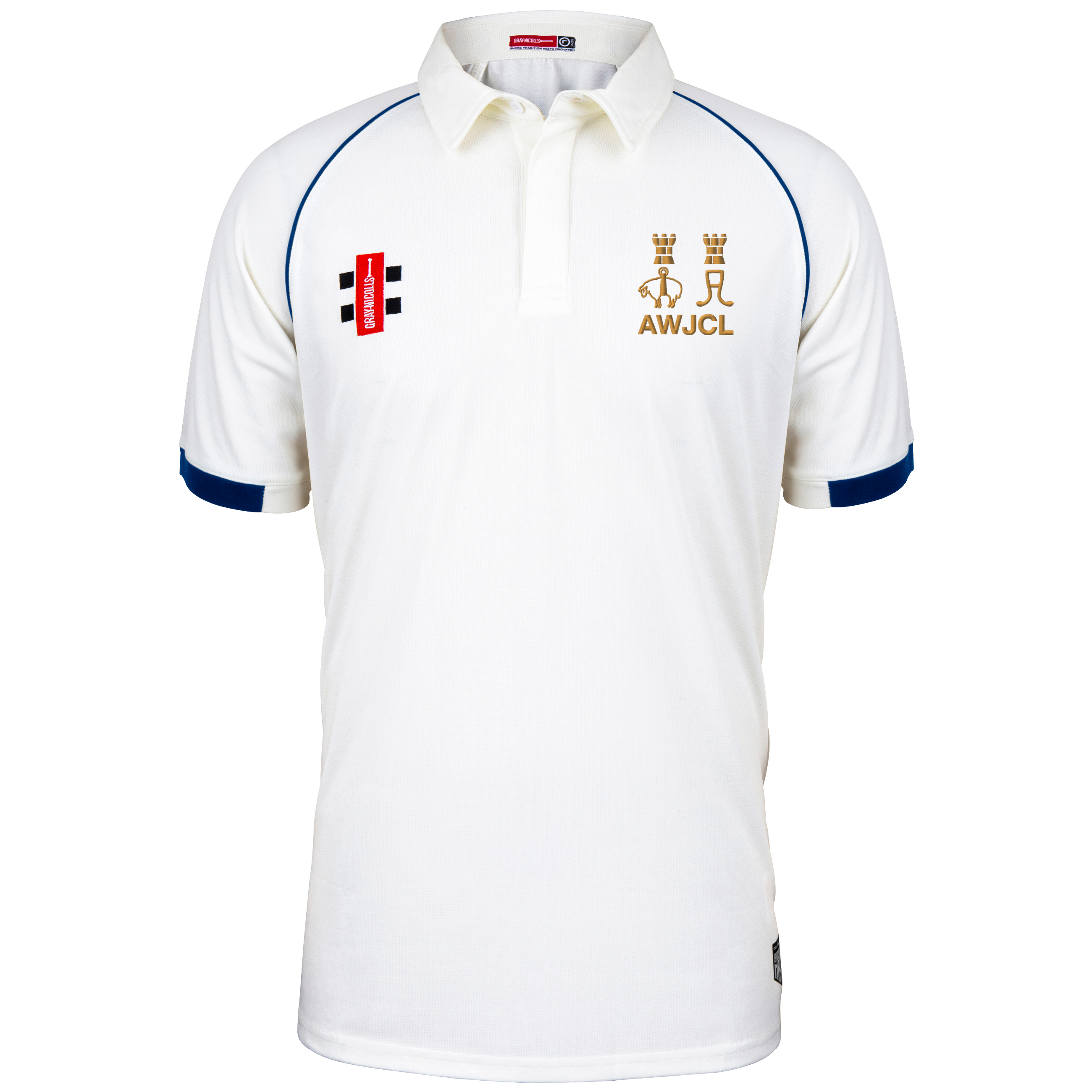 gray-nicolls-aire-wharfe-junior-cl-matrix-v2-s-s-shirt-ivory-navy-maglia-cricket image 1