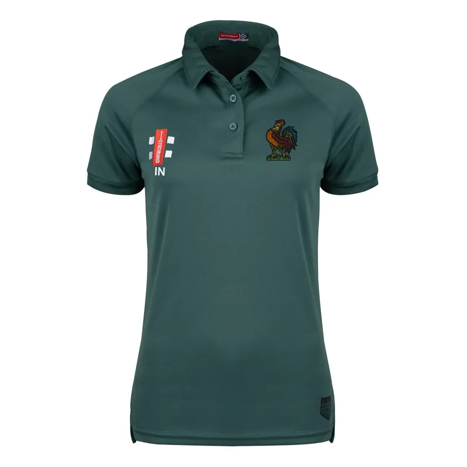 gray-nicolls-matrix-v2-polo-manica-corta-donna-verde-harrogate-cc image 1