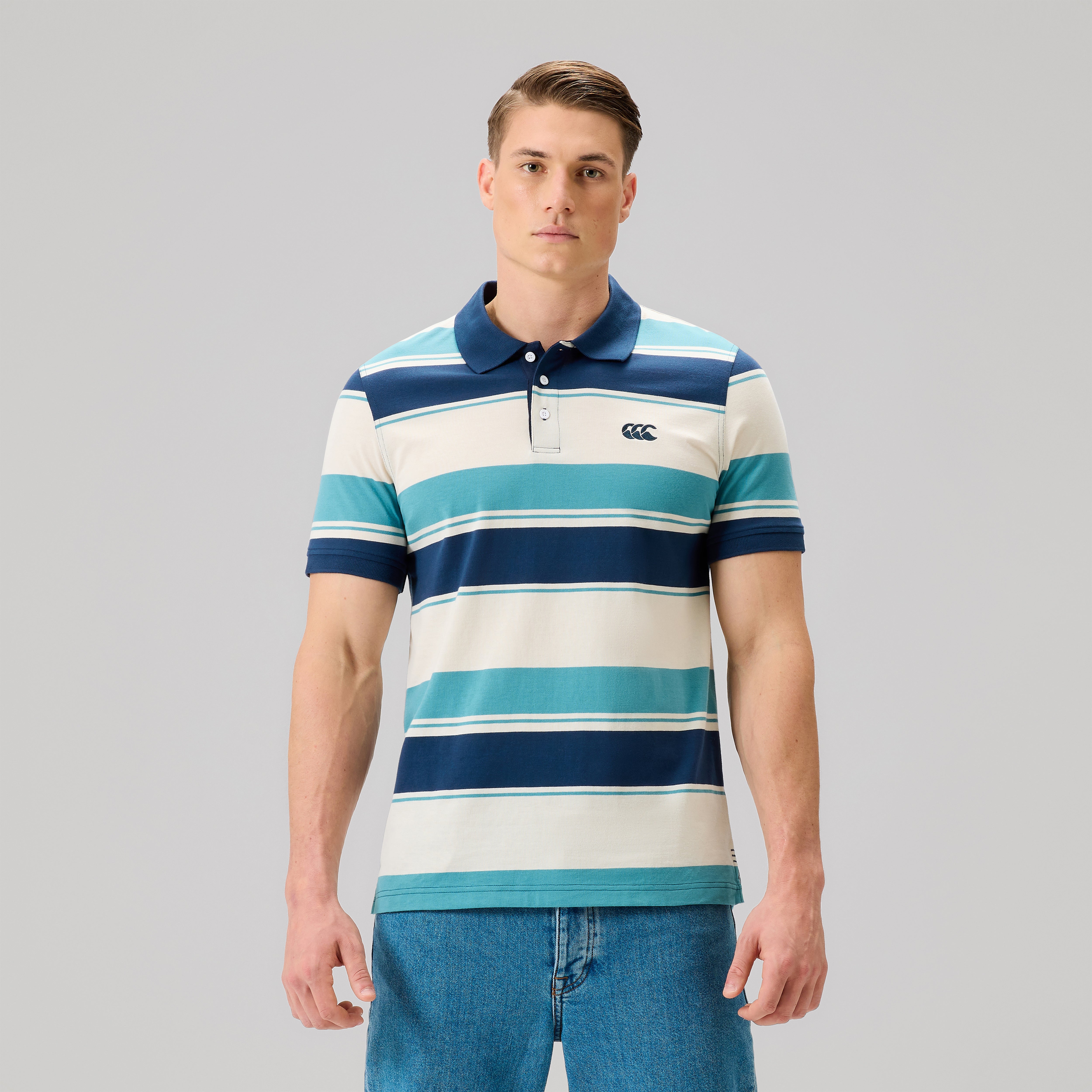 canterbury-fundamentals-stripe-polo-uomo-blu-a-maniche-corte image 3