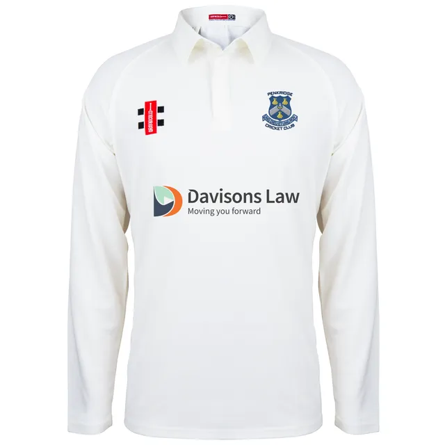 gray-nicolls-penkridge-cc-junior-matrix-v2-maglia-cricket-manica-lunga-ivory image 1