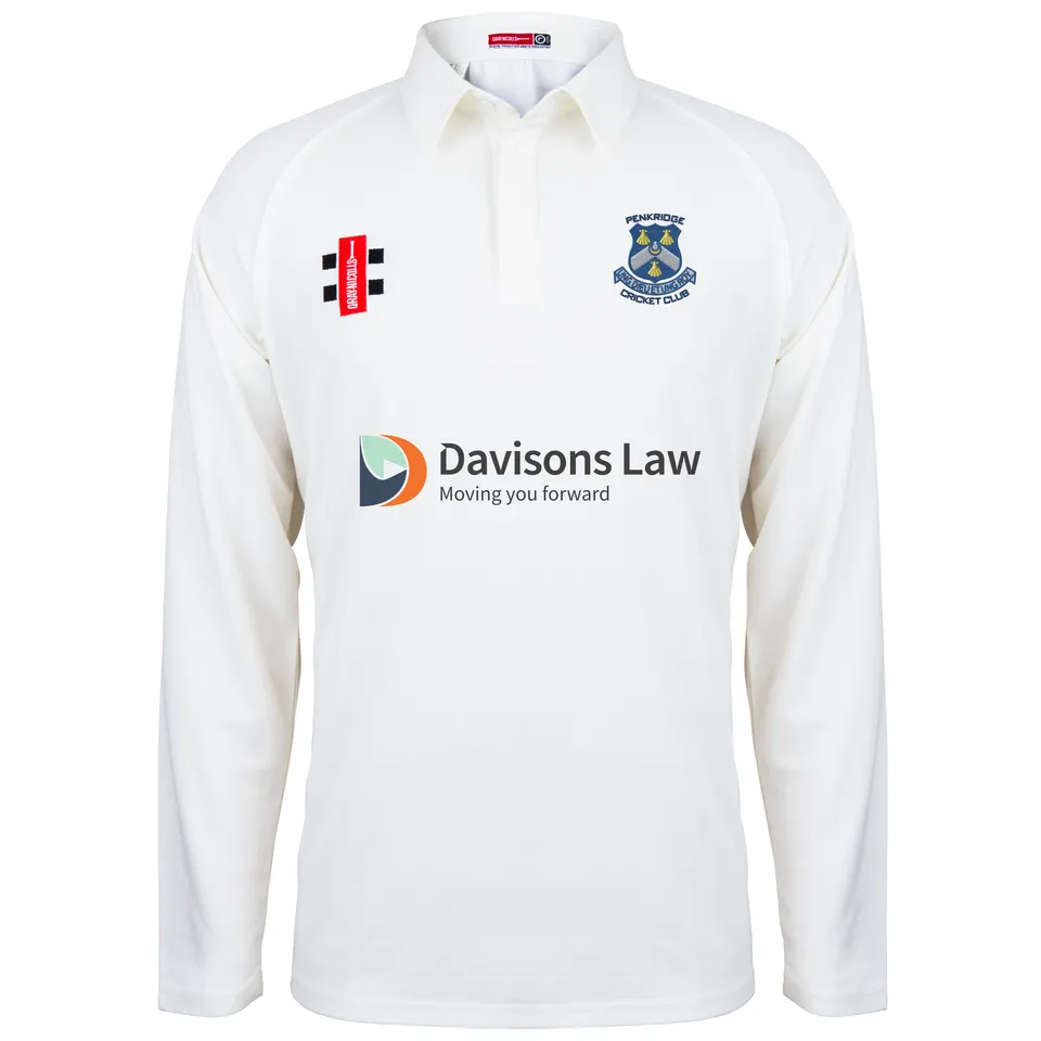 gray-nicolls-penkridge-cc-junior-matrix-v2-maglia-cricket-manica-lunga-ivory image 1
