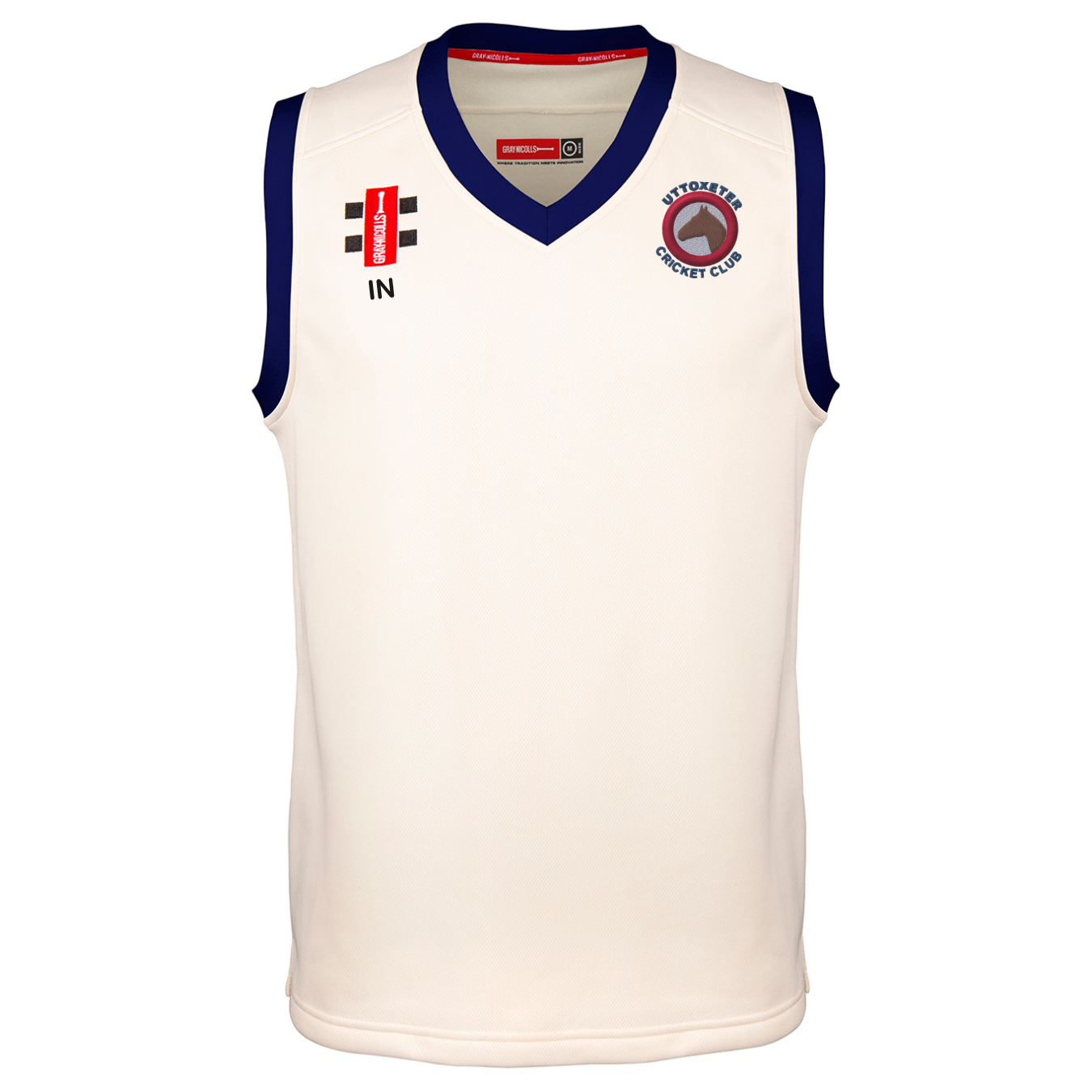 gray-nicolls-uttoxeter-cricket-club-senior-pro-performance-match-slipover-avorio image 1