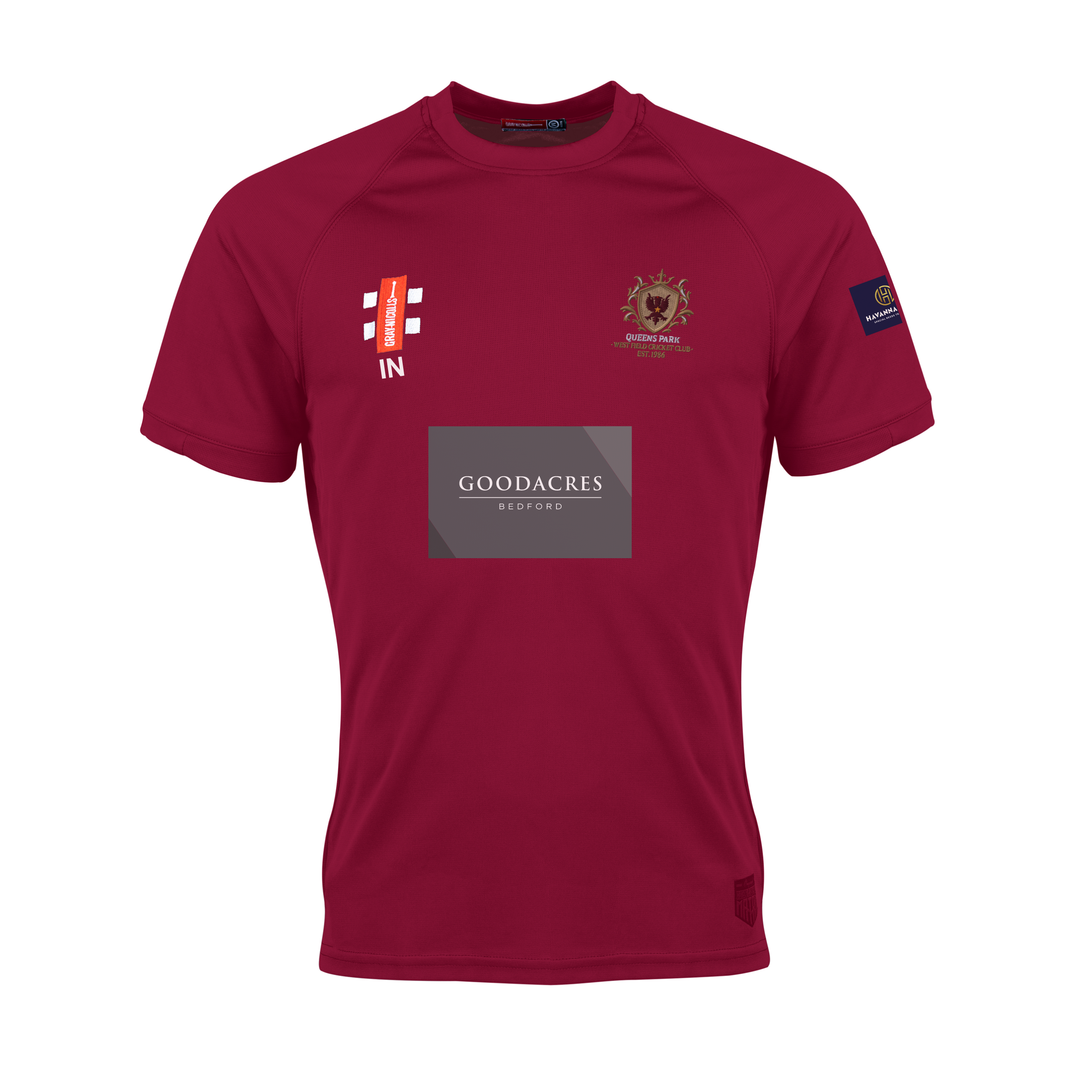 gray-nicolls-matrix-v2-t-shirt-manica-corta-junior-queens-park-westfield-maroon- image 1