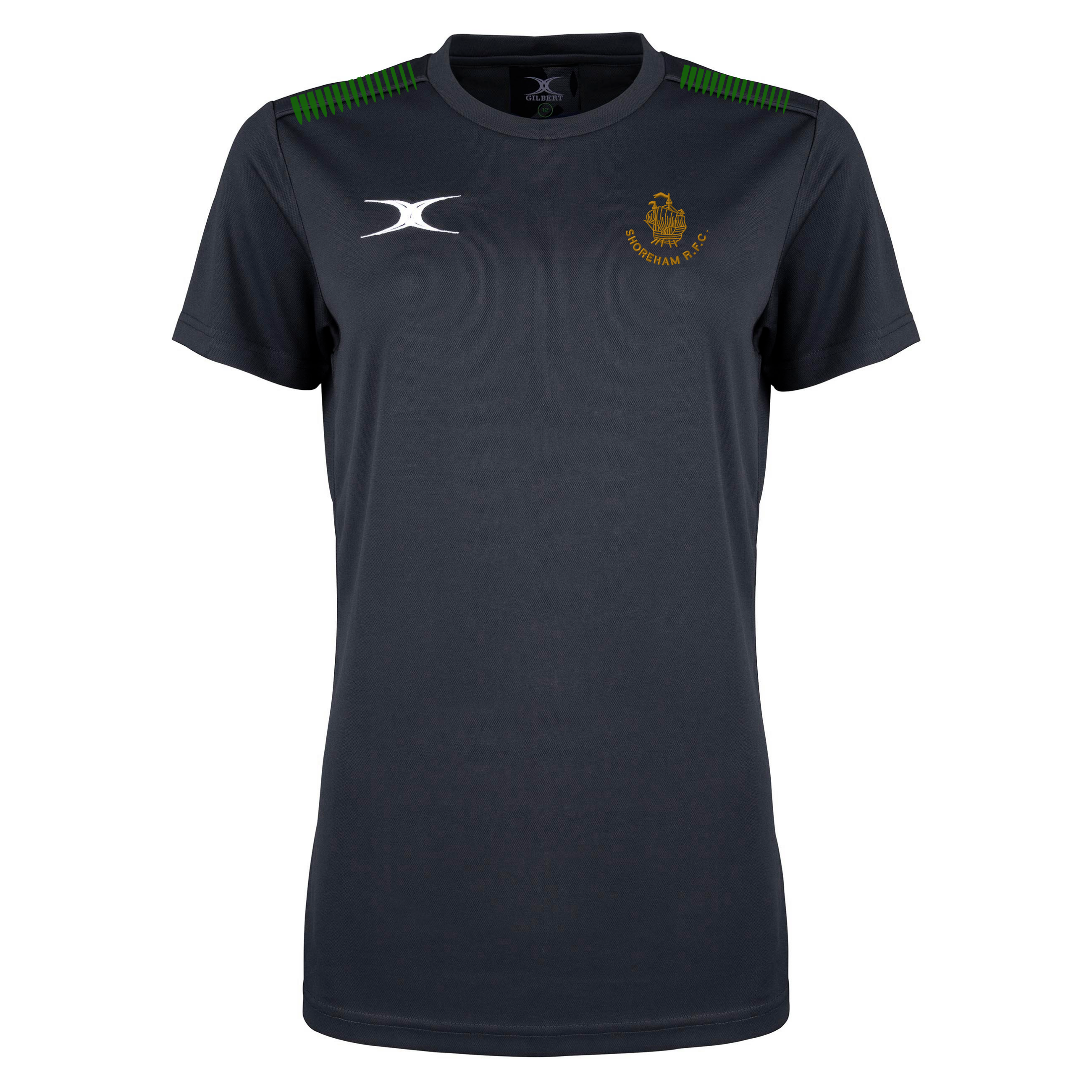 gilbert-rugby-photon-ii-t-shirt-manica-corta-senior-shoreham-rfc-nero image 1