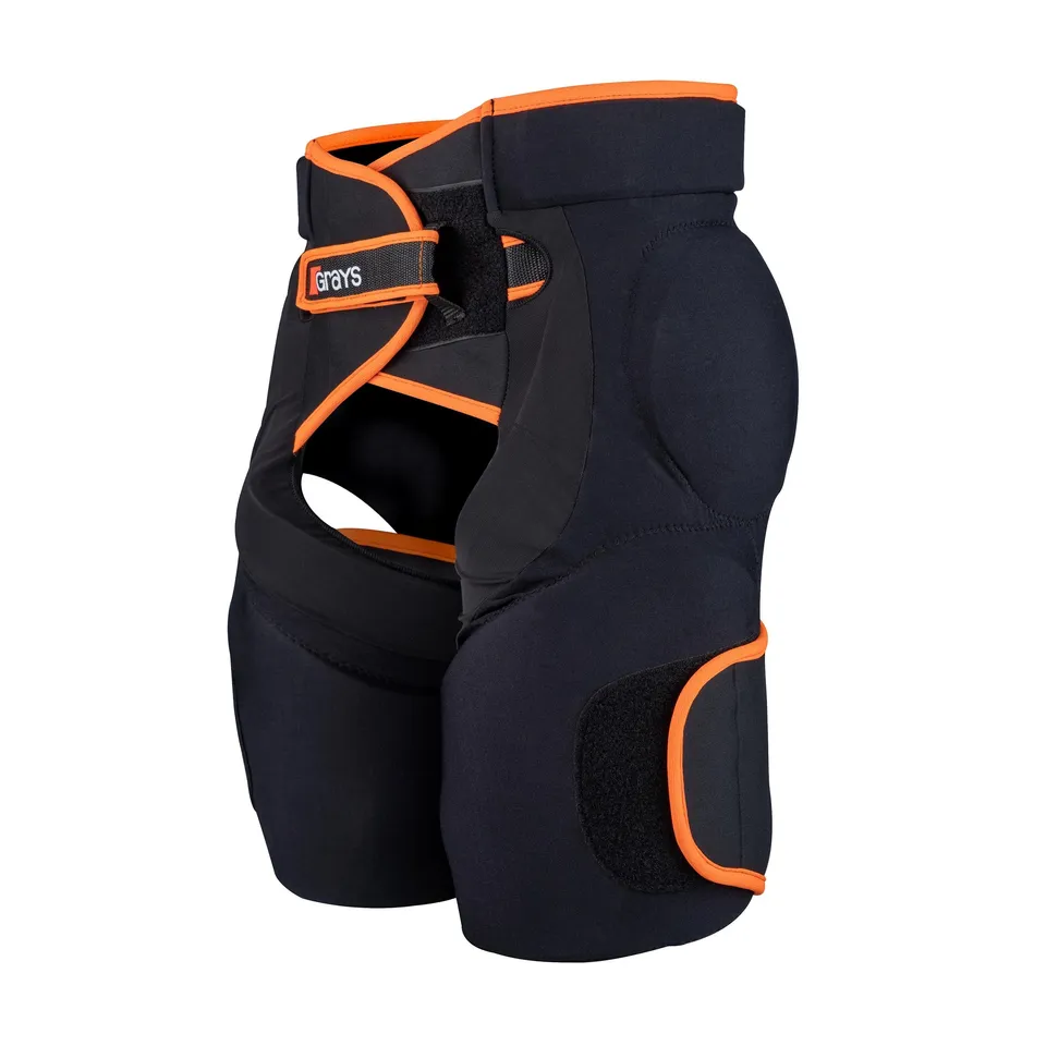 grays-elite-shorts-portiere-imbottiti-hockey-nero-arancio image 1