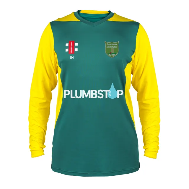 gray-nicolls-east-anton-cc-senior-maglia-cricket-t20-manica-lunga-verde-giallo image 1