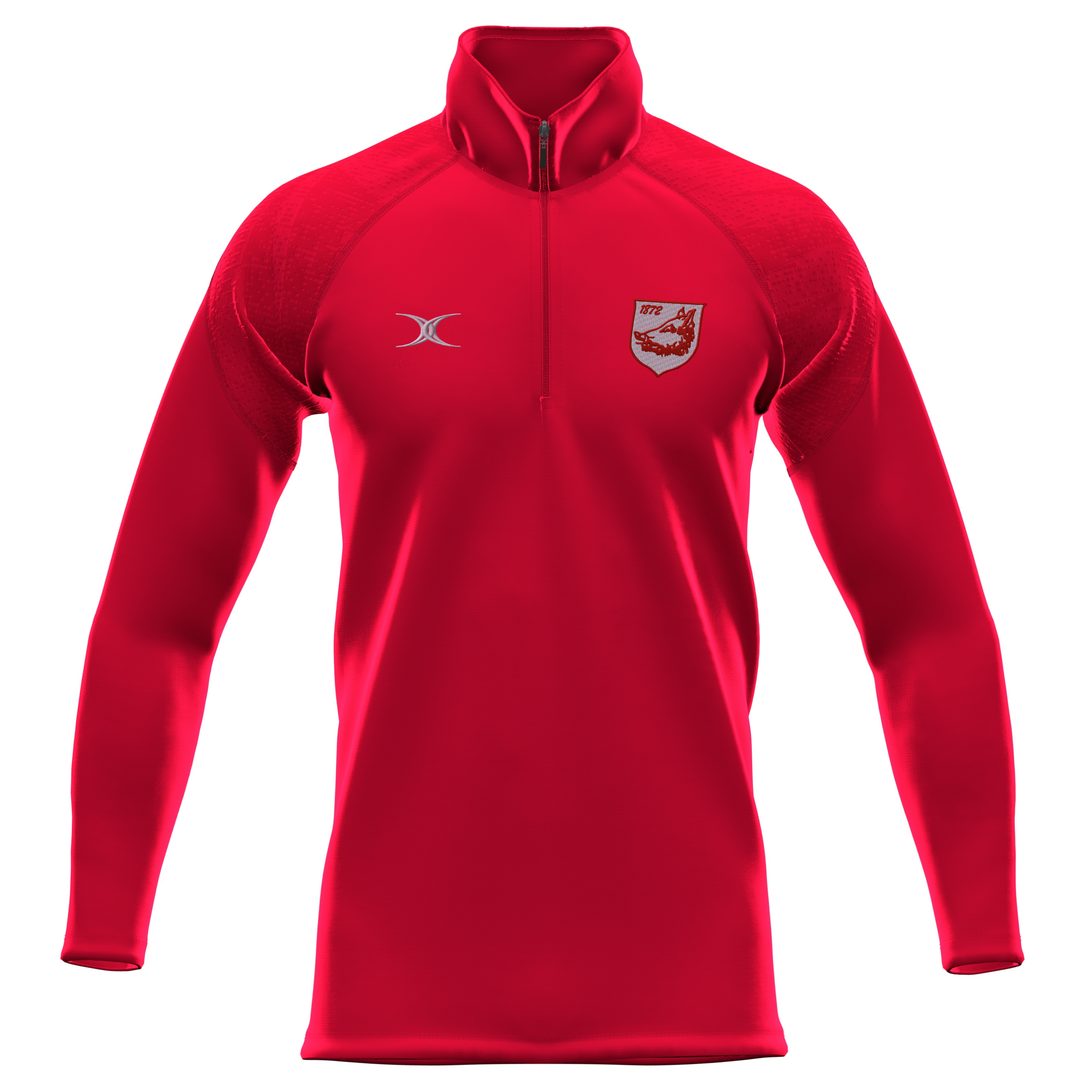 gilbert-rugby-bromsgrove-rfc-gts-pile-1-4-zip-senior-rosso image 1