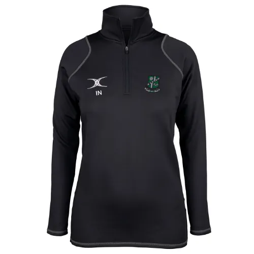 gilbert-rugby-wharfedale-rufc-ladies-quest-pile-1-4-zip-donna-nero image 1