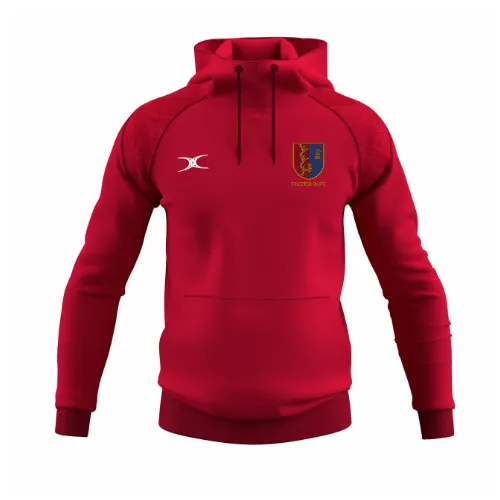 gilbert-rugby-chester-rufc-gts-felpa-con-cappuccio-senior-rossa image 1