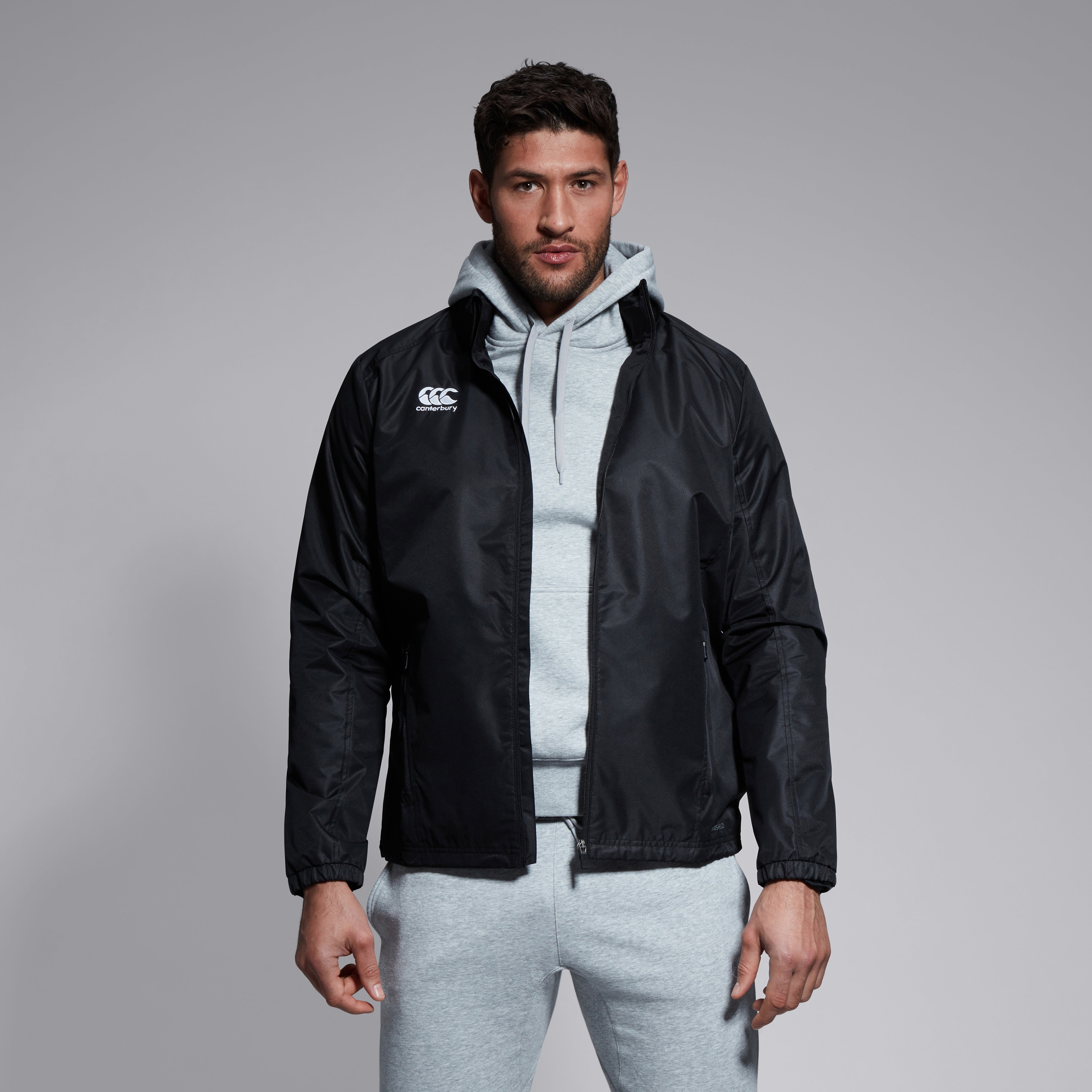 canterbury-club-vaposhield-giacca-antipioggia-uomo-nera-full-zip image 2