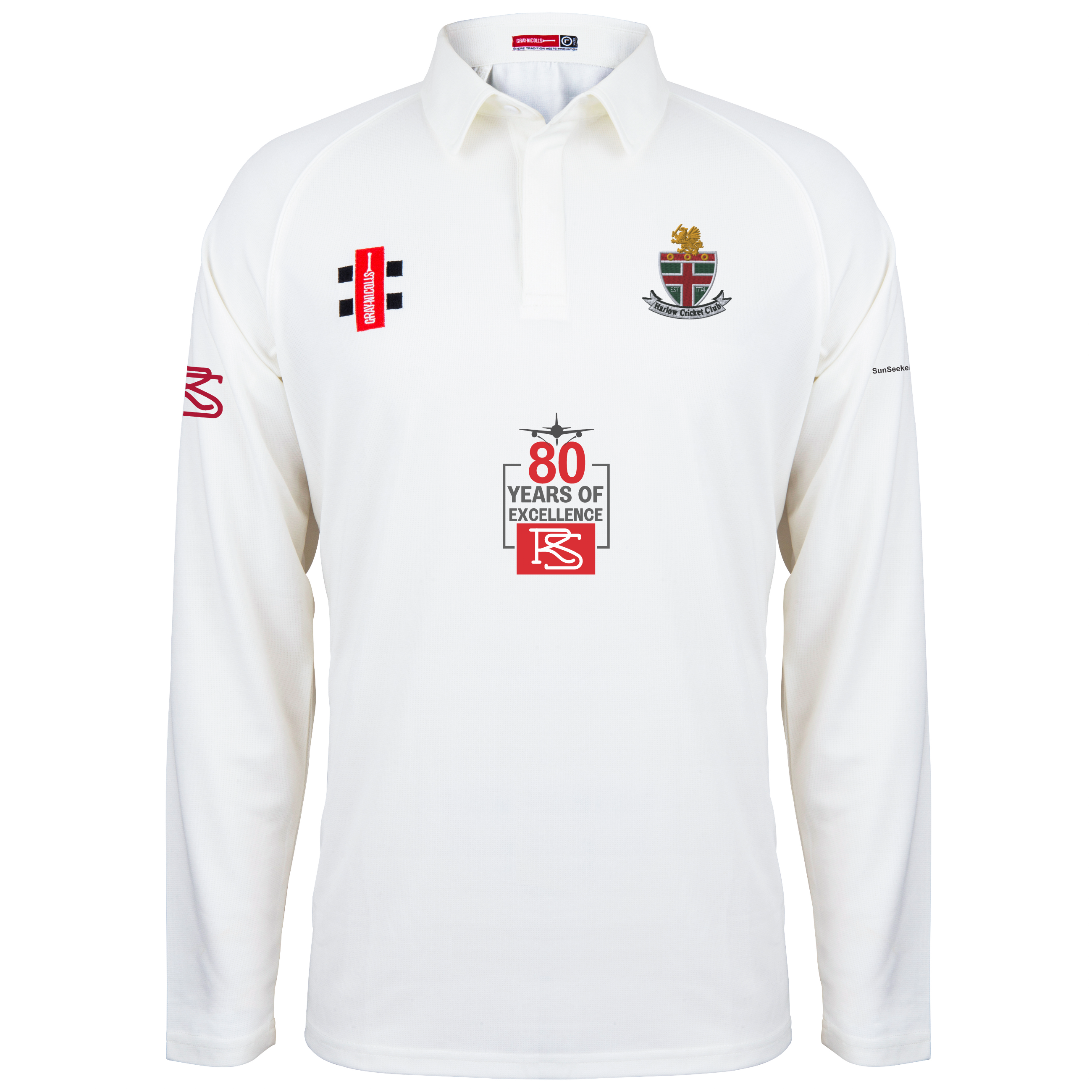 gray-nicolls-harlow-cc-matrix-v2-camicia-cricket-junior-manica-lunga-avorio image 1
