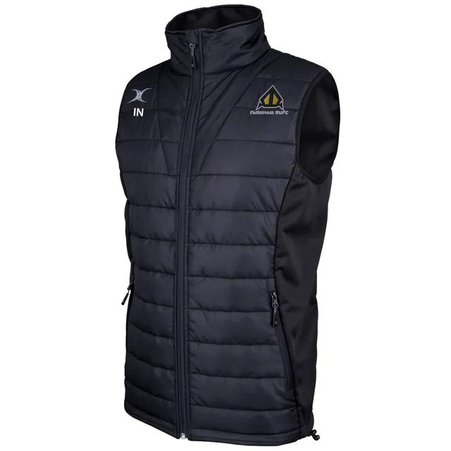 gilbert-rugby-pro-gilet-bodywarmer-senior-nero-farnham-rufc image 1