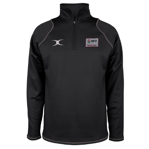 gilbert-rugby-rfu-referees-union-pile-quest-1-4-zip-uomo-nera image 1