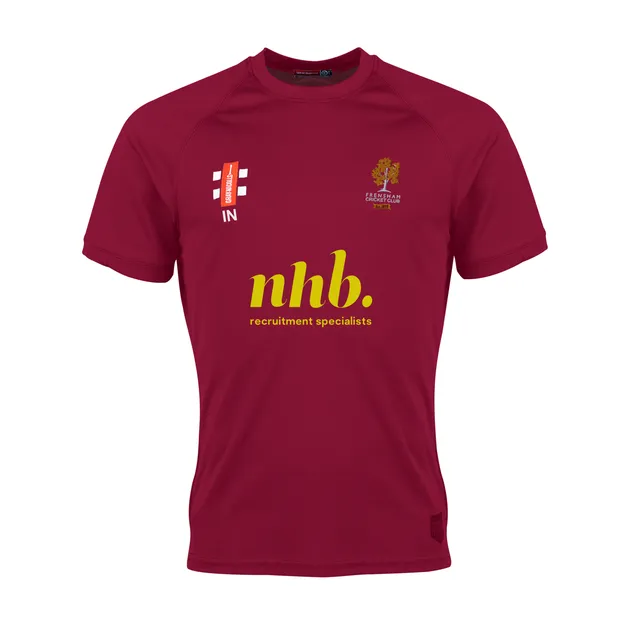 gray-nicolls-matrix-v2-frensham-cc-donna-maglia-cricket-manica-corta-bordeaux image 1