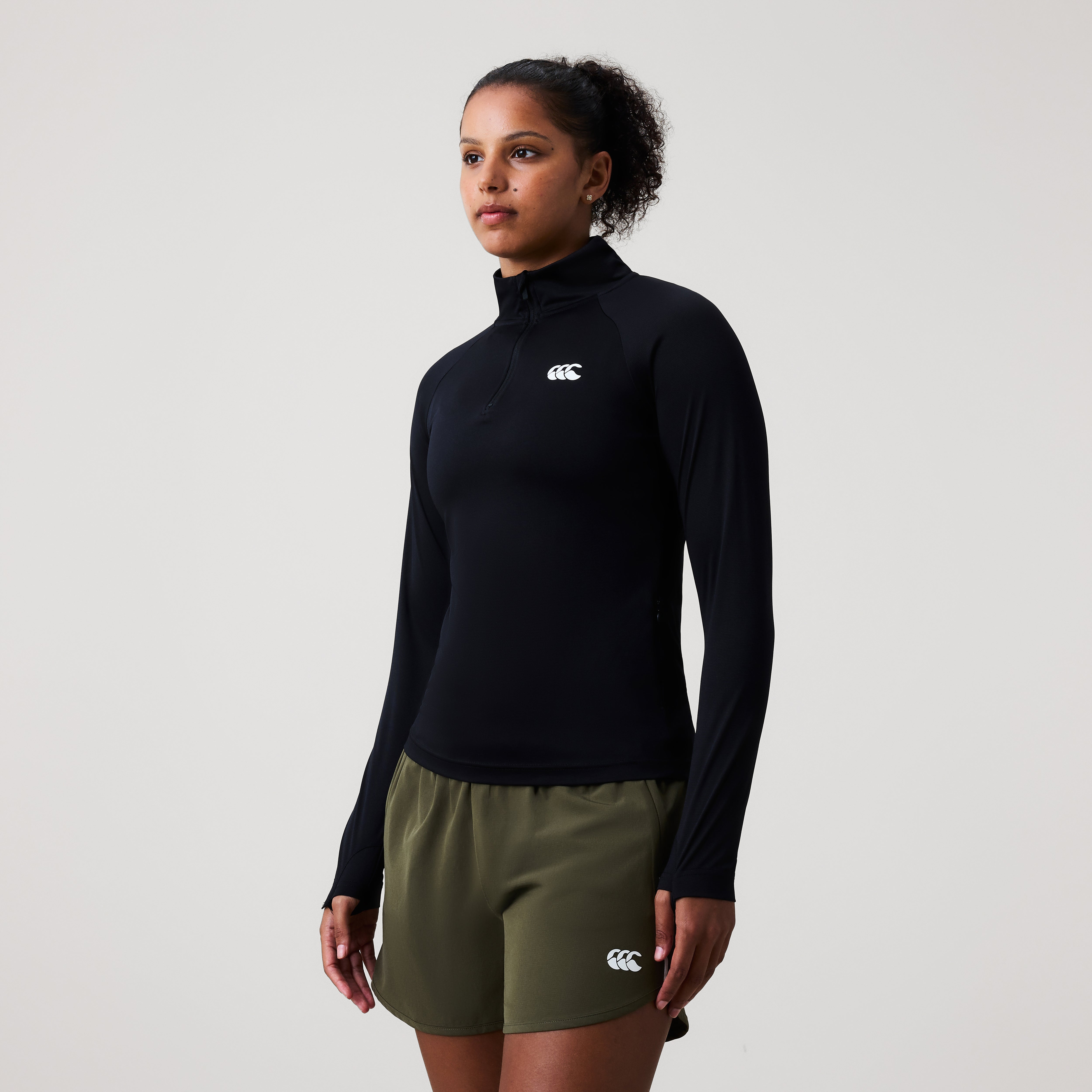 canterbury-tempo-1-4-zip-top-donna-nero-midlayer-fleece image 3