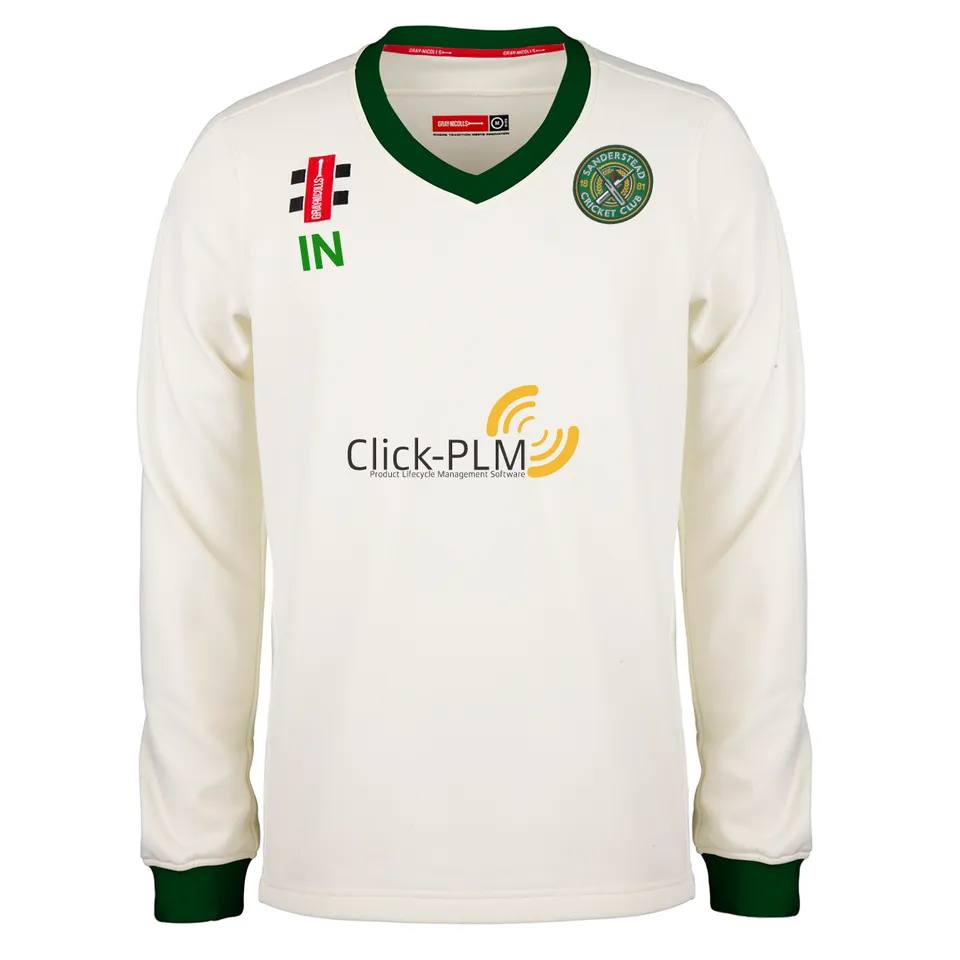 gray-nicolls-sanderstead-cc-adulto-maglione-match-pro-performance-avorio-verde image 1
