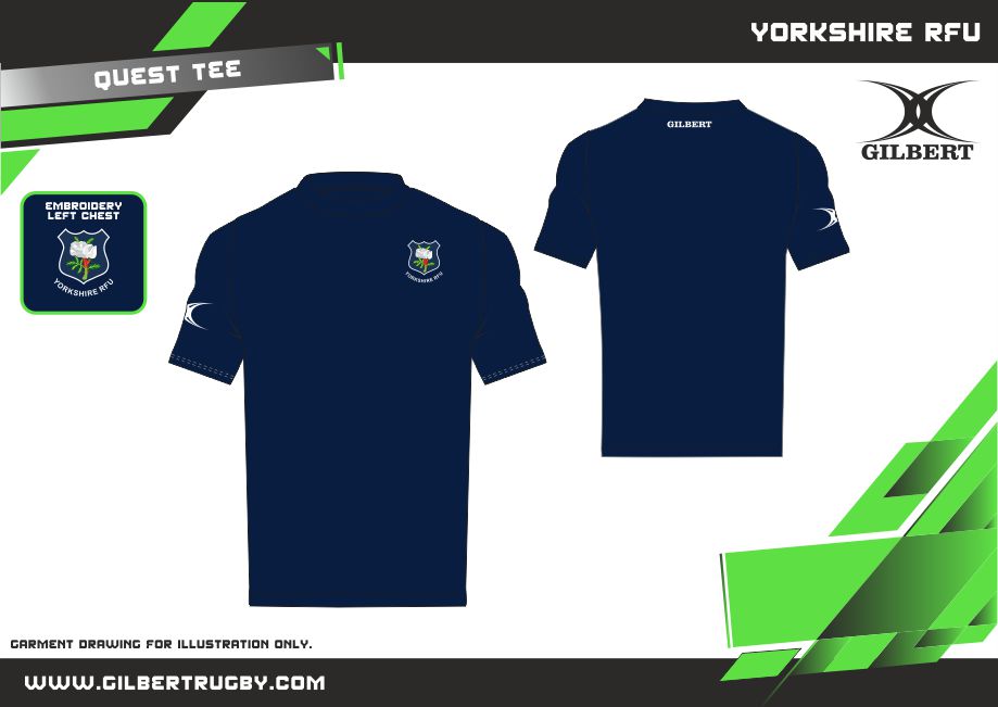 gilbert-rugby-yorkshire-rfu-supporters-quest-t-shirt-uomo-blu-navy image 2